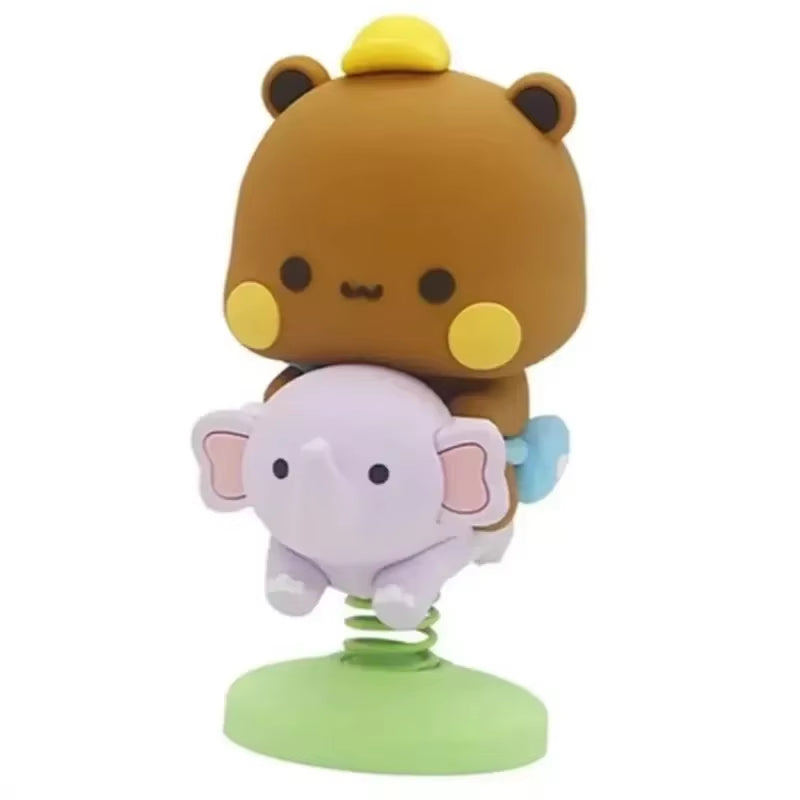 Cute Bubu Dudu Panda Bear Figure Kawaii Cartoon Panda Model Creative Exciting Spring Animal Car Ornaments