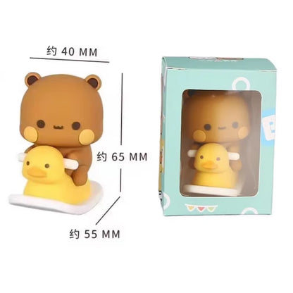 Panda Bear Bubu Dudu with Color Box Birthday Gift Boyfriend Girlfriend Lovely Cute Cartoon Game Resin Pendant Action Figures