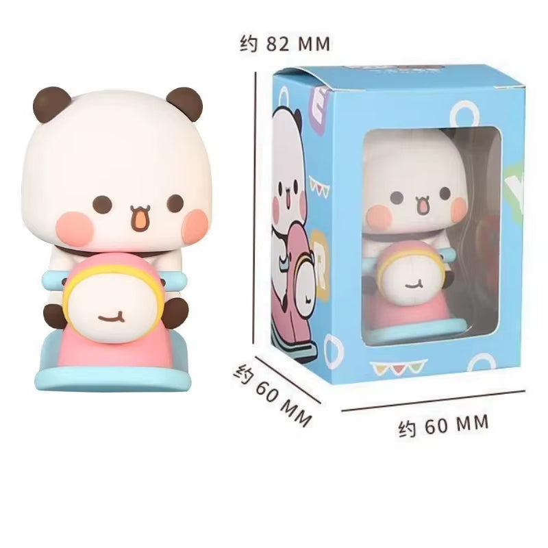 Panda Bear Bubu Dudu with Color Box Birthday Gift Boyfriend Girlfriend Lovely Cute Cartoon Game Resin Pendant Action Figures