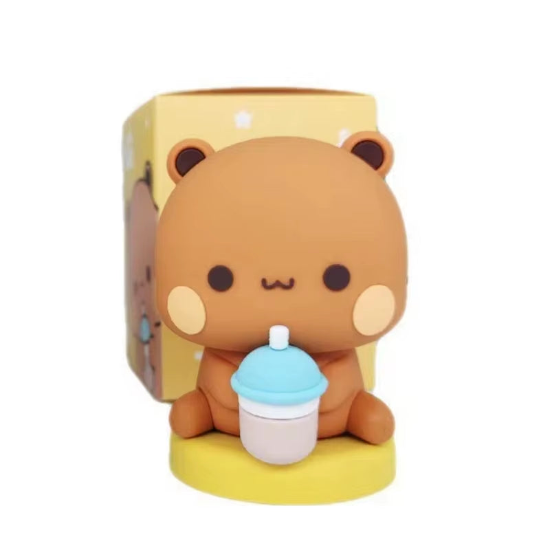 Panda Bear Bubu Dudu with Color Box Birthday Gift Boyfriend Girlfriend Lovely Cute Cartoon Game Resin Pendant Action Figures