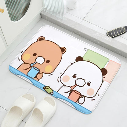 Bubu and Dudu Cartoon Welcome Mat - Non-Slip Entrance Doormat for Balcony, Bathroom, and Bedroom Decor