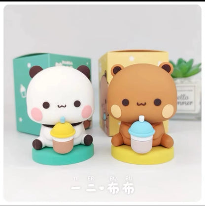 Panda Bear Bubu Dudu with Color Box Birthday Gift Boyfriend Girlfriend Lovely Cute Cartoon Game Resin Pendant Action Figures