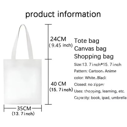 Bubu Dudu Anime Tote Bag Foldable Shopping Bag Tote Bag Aesthetic Fashion Canvas Reusable Shopping Bag Female