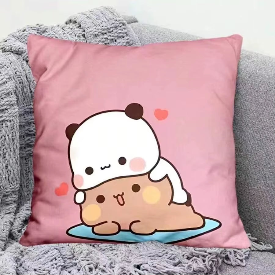 Yier Panda Cute Throw Pillow Bubu Dudu Cartoon Square Pillows Kawaii Anime Soft Waist Sofa Cushion Car Home Bedroom Decoration