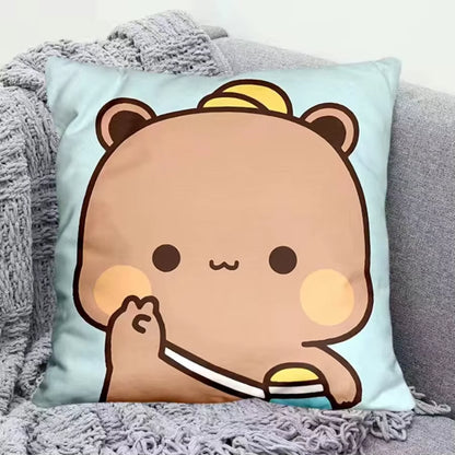 Yier Panda Cute Throw Pillow Bubu Dudu Cartoon Square Pillows Kawaii Anime Soft Waist Sofa Cushion Car Home Bedroom Decoration