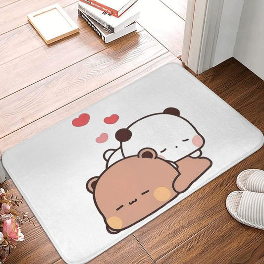 Panda Bear Hug Mat - Soft, Non-Slip, Washable Entrance Rug for Home, Bathroom, and Kitchen - 18x30 Inches