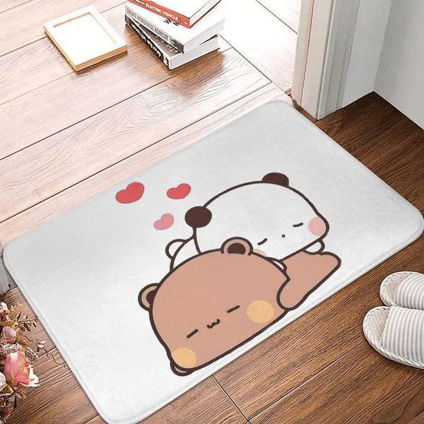Panda Bear Hug Mat - Soft, Non-Slip, Washable Entrance Rug for Home, Bathroom, and Kitchen - 18x30 Inches