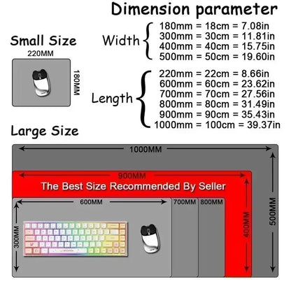 Kawaii Large Gaming Mouse Pad - Natural Rubber Desk Mat with Cute Bear Design for PC and Office Use