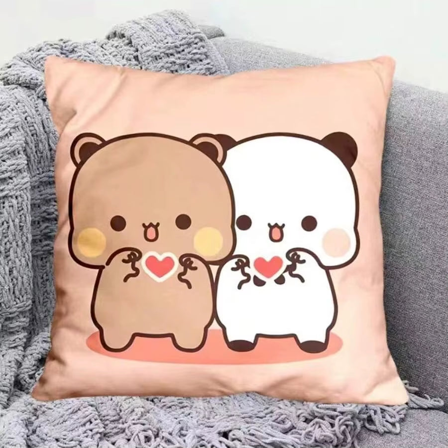 Yier Panda Cute Throw Pillow Bubu Dudu Cartoon Square Pillows Kawaii Anime Soft Waist Sofa Cushion Car Home Bedroom Decoration