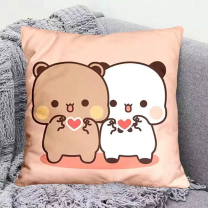 Yier Panda Cute Throw Pillow Bubu Dudu Cartoon Square Pillows Kawaii Anime Soft Waist Sofa Cushion Car Home Bedroom Decoration