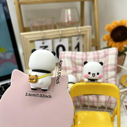 2 PCS Bubu and Dudu Bears Computer Decorations, Cute Cartoon Statue Bear Figurine for Notebook Cell Phone Office Desk Car Dashboard Decor